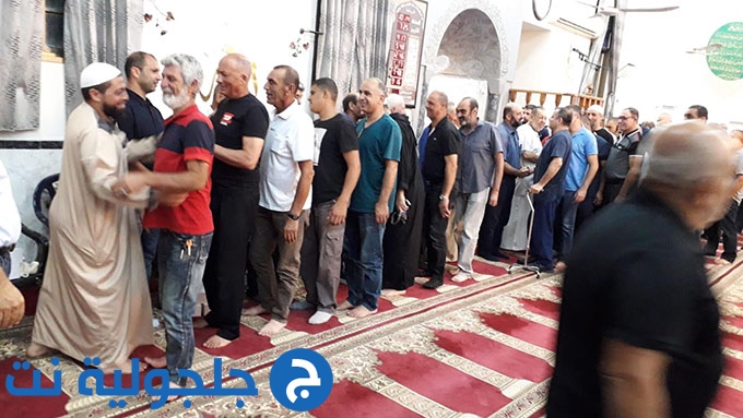 حفل توديع لحجاج جلجولية في مسجد البخاري